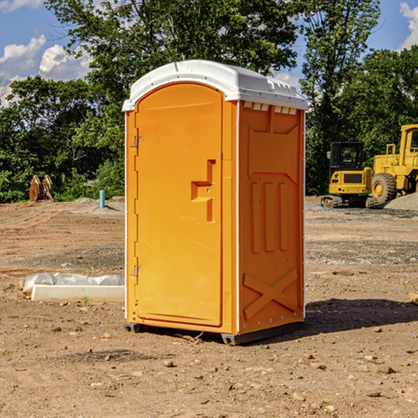 how often are the portable restrooms cleaned and serviced during a rental period in Shandon